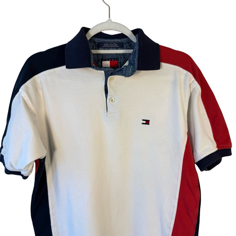 Tommy Hilfiger Men's Tricolor Polo Shirt Size S Y2K Preppy Streetwear Classic - Picture 11 of 14